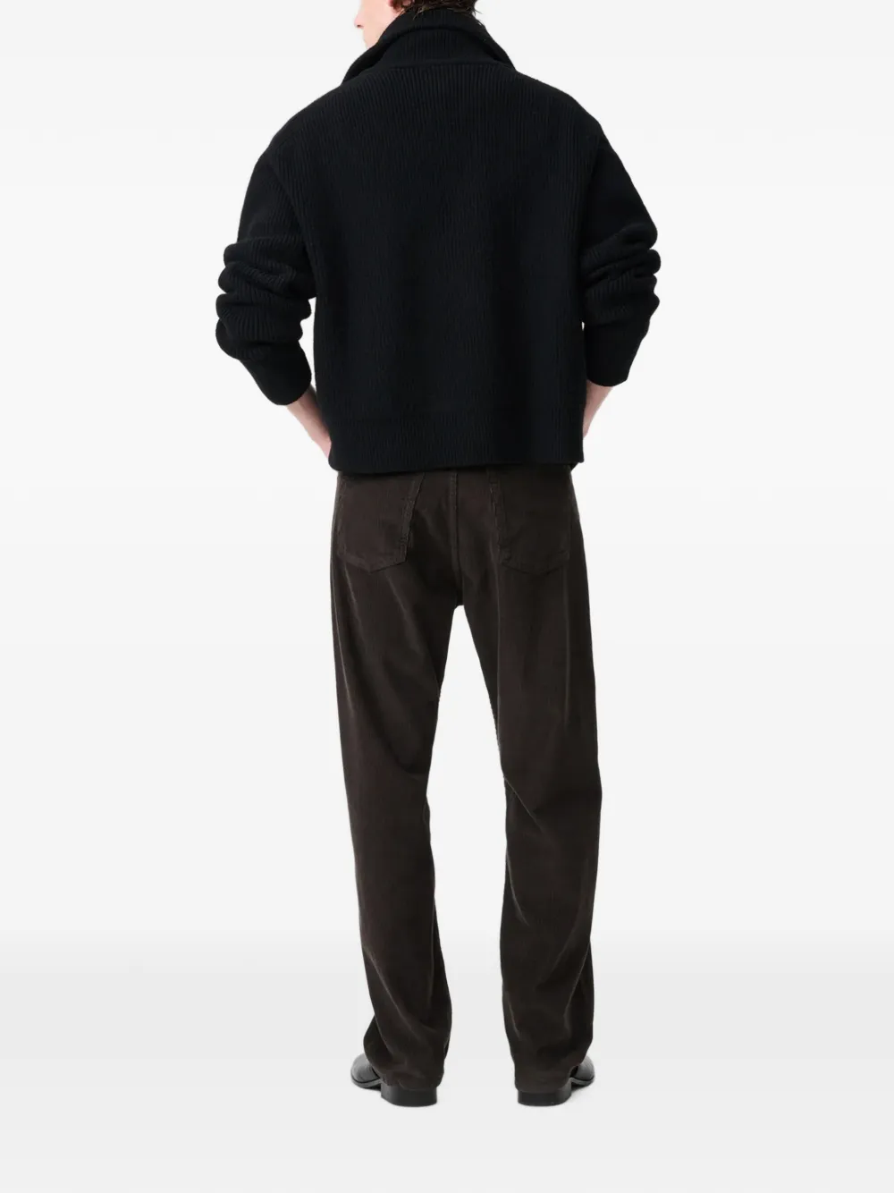 Studio Nicholson Sandos ribgebreid vest Zwart