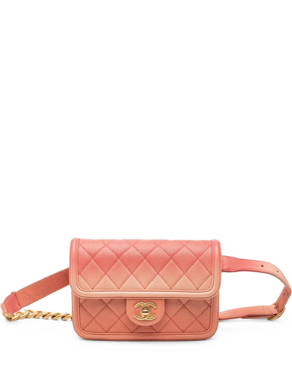 CHANEL Pre-Owned 2019 Quilted Caviar Sunset On The Sea Flap belt bag - Rosa