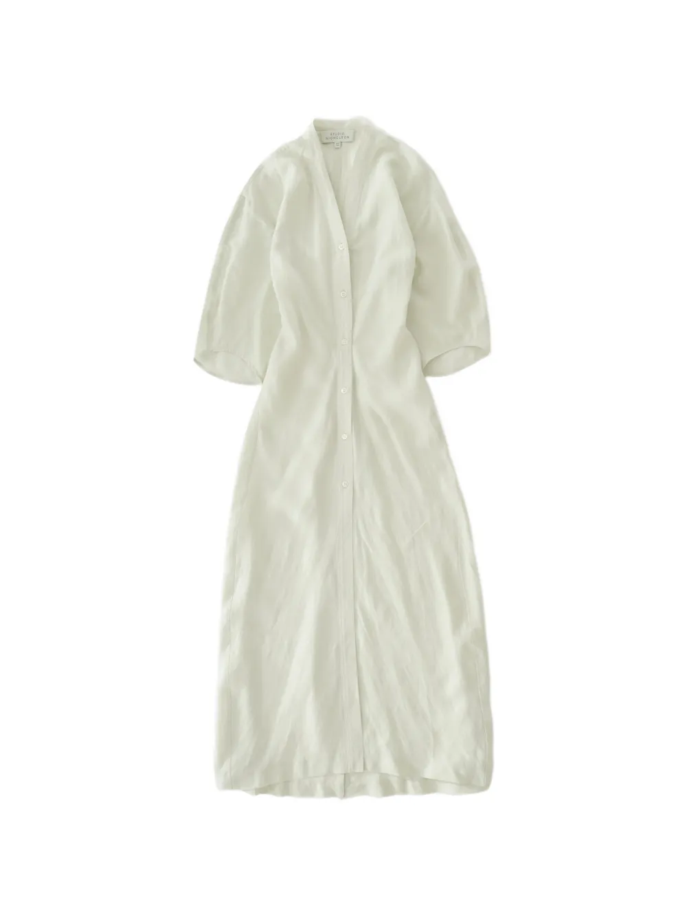 Studio Nicholson Midi Yosha Banana-curve Dress In 화이트