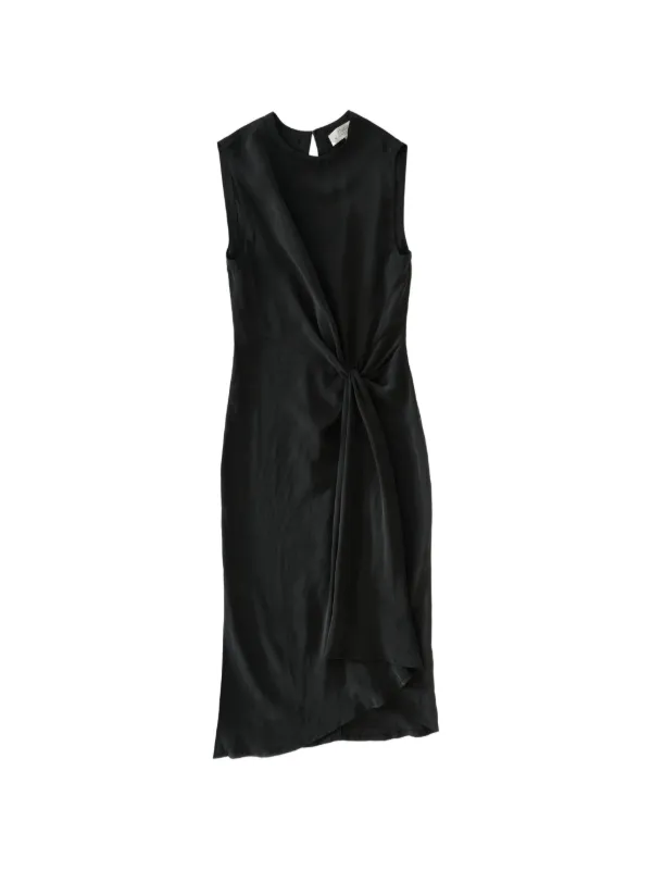 Studio Nicholson Midi Delph Knotted Sleeveless Dress in Black
