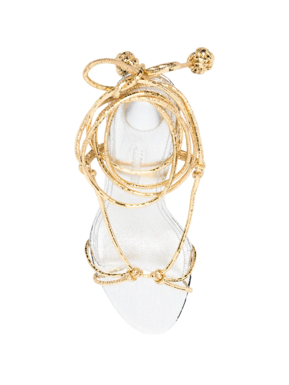 Jacquemus Tourni Sandals in Gold, view 4