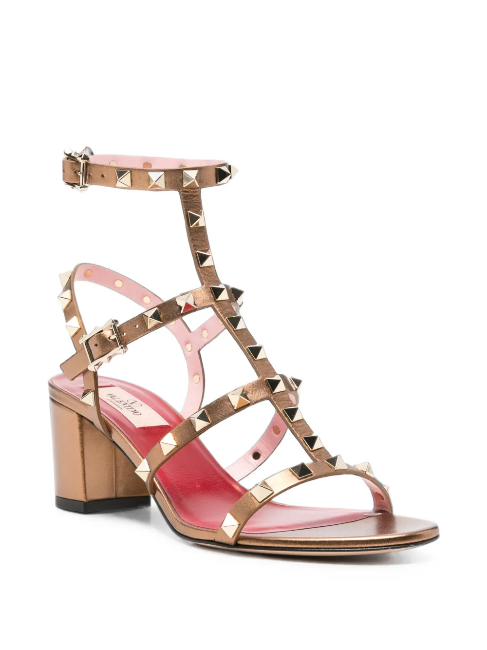 Valentino Garavani Rockstud leather sandals Bruin