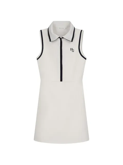 HOUSE OF GRAVITY sleeveless ribbed mini polo dress