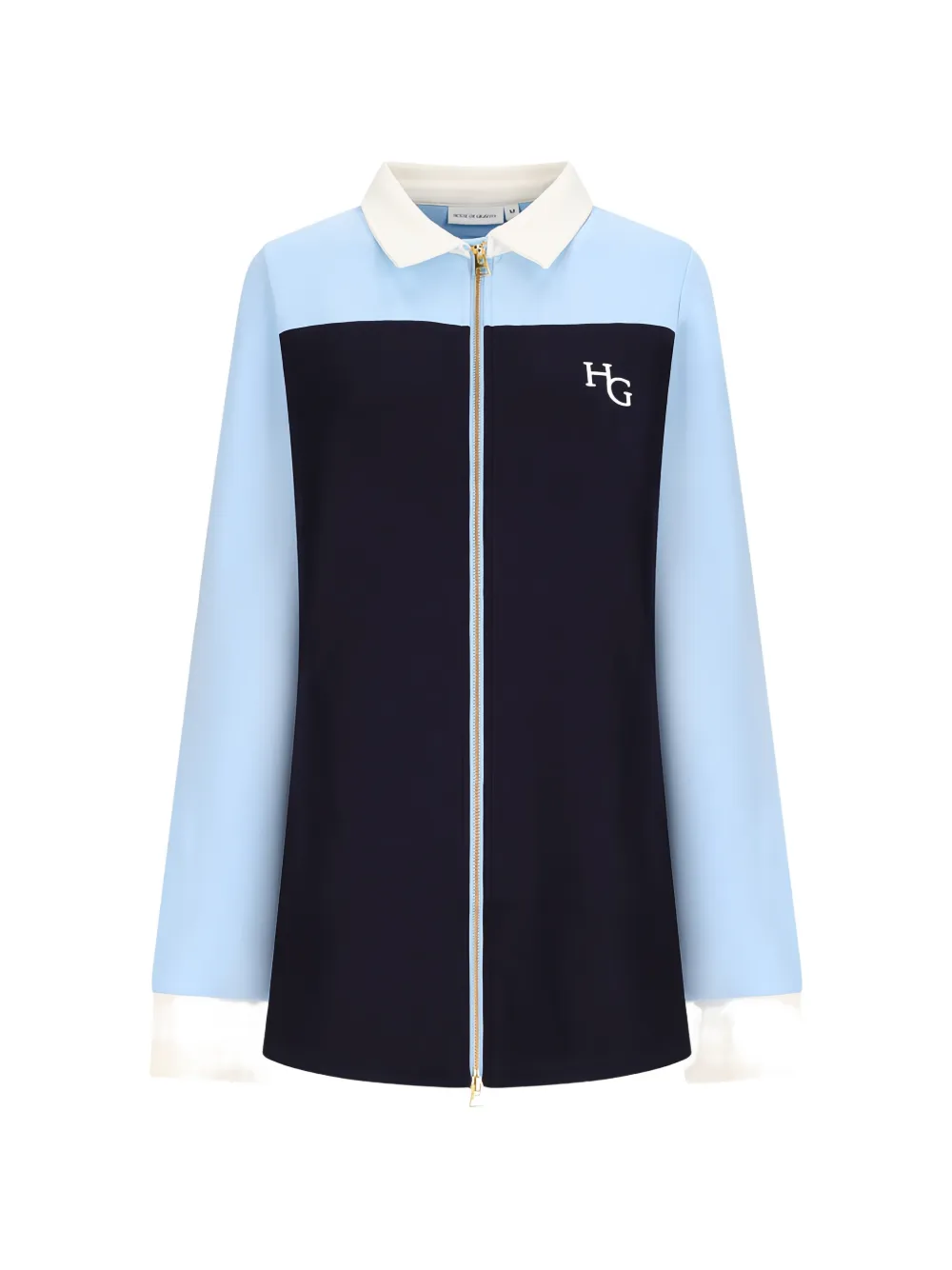 HOUSE OF GRAVITY colour-block zip-up shirt