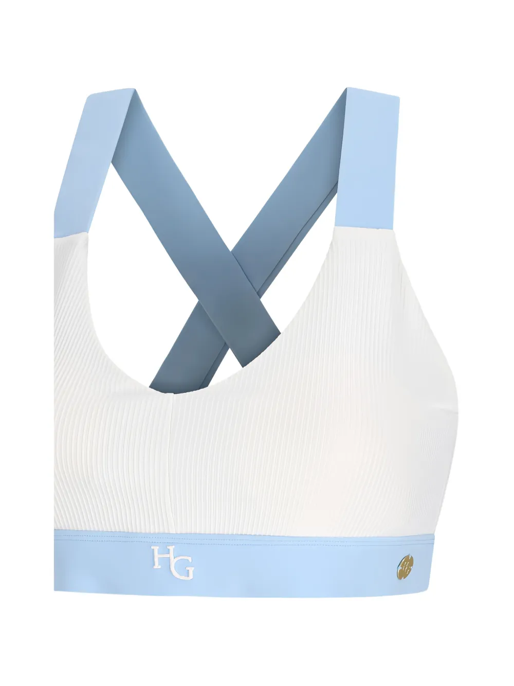 HOUSE OF GRAVITY Geribbelde sport-bh met gekruist detail Wit