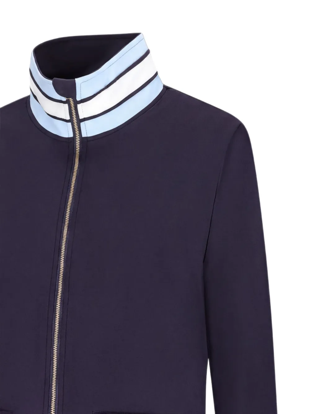 HOUSE OF GRAVITY Sweater met ritssluiting en gestreepte afwerking Blauw