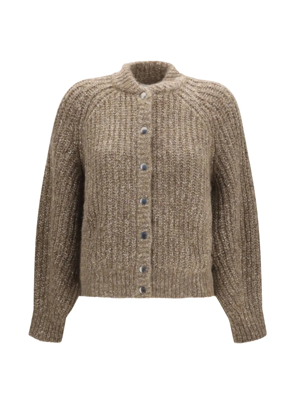 Brunello Cucinelli sequin-embellished ribbed-knit cardigan - Marrone