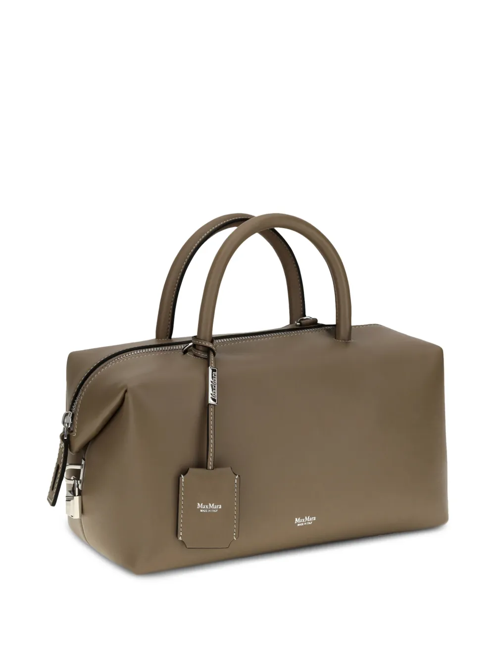 Max Mara Leren weekendtas Groen
