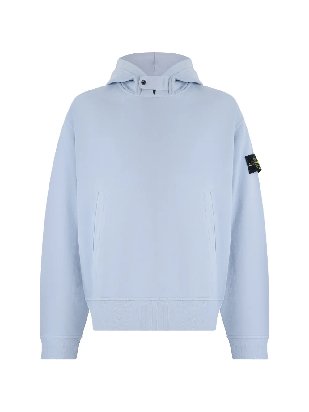 Stone Island Felpa 6100023 in pile di cotone biologico con cappuccio - Blu