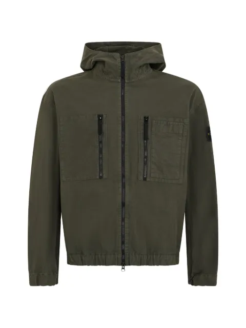 Stone Island 1200011 organic-cotton ripstop comfort-fit hooded overshirt with zip pockets