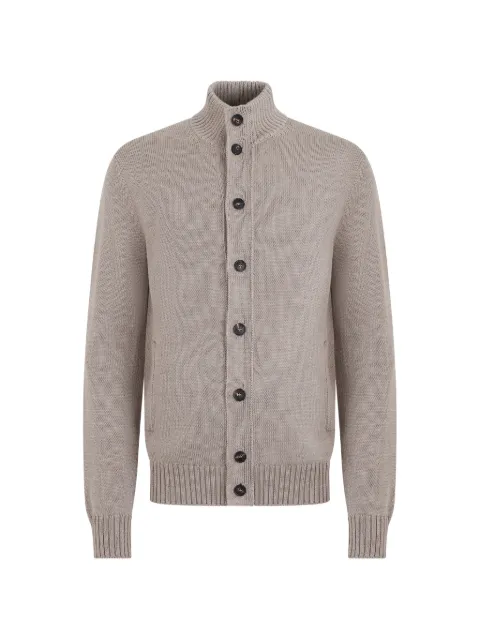 slowear high-neck button-up cardigan