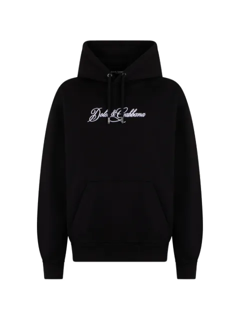 Dolce & Gabbana logo-embroidered drawstring hoodie