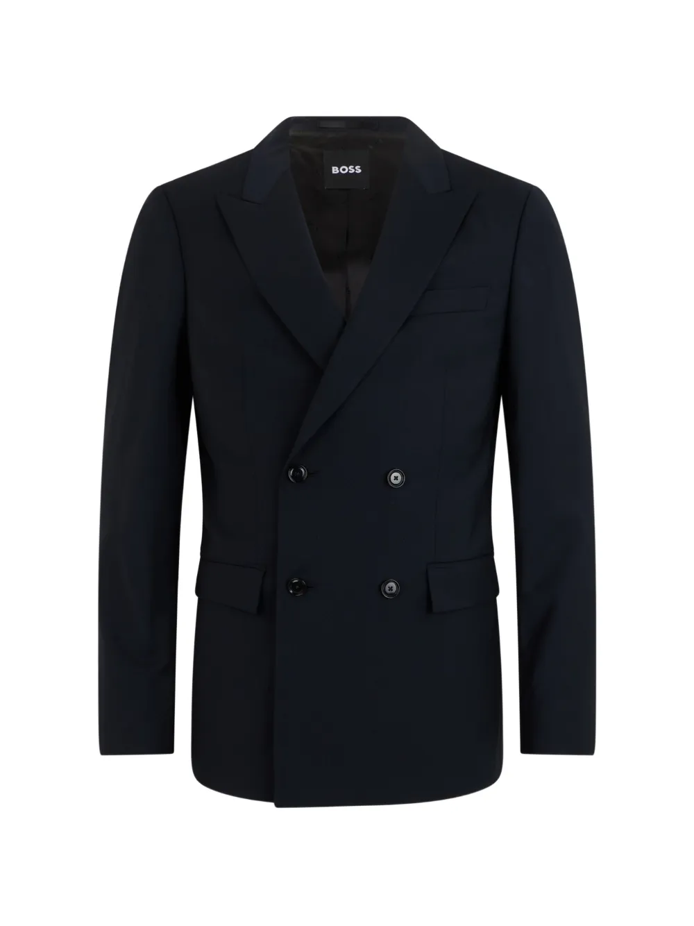 BOSS double-breasted peak-lapel blazer - Blau