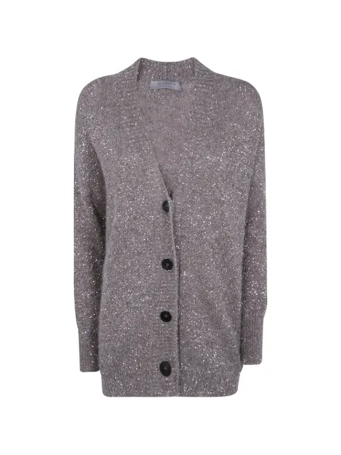 D.Exterior sequin-embellished cardigan
