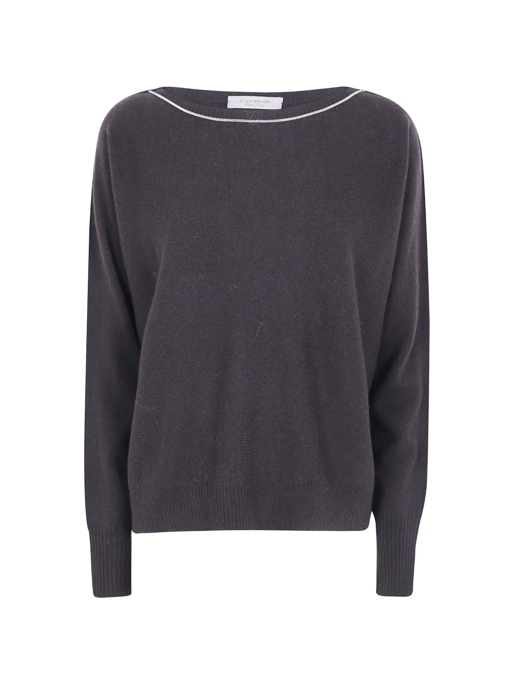 D.Exterior boat-neck sweater - Marrone