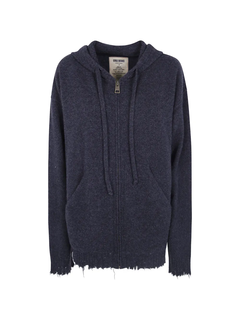 Uma Wang distressed zip-up hoodie - Grau