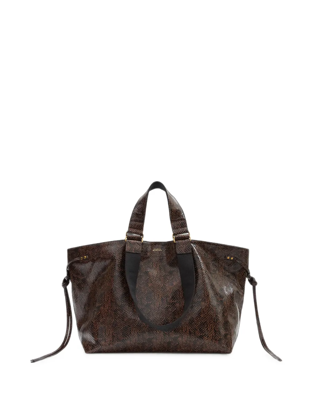 ISABEL MARANT Wardy leren schoudertas met slangen-effect Bruin