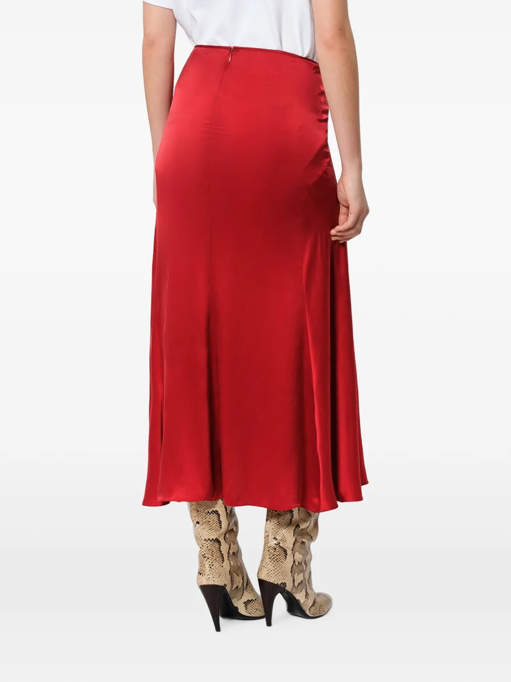 ISABEL MARANT Laren zijden rok Rood