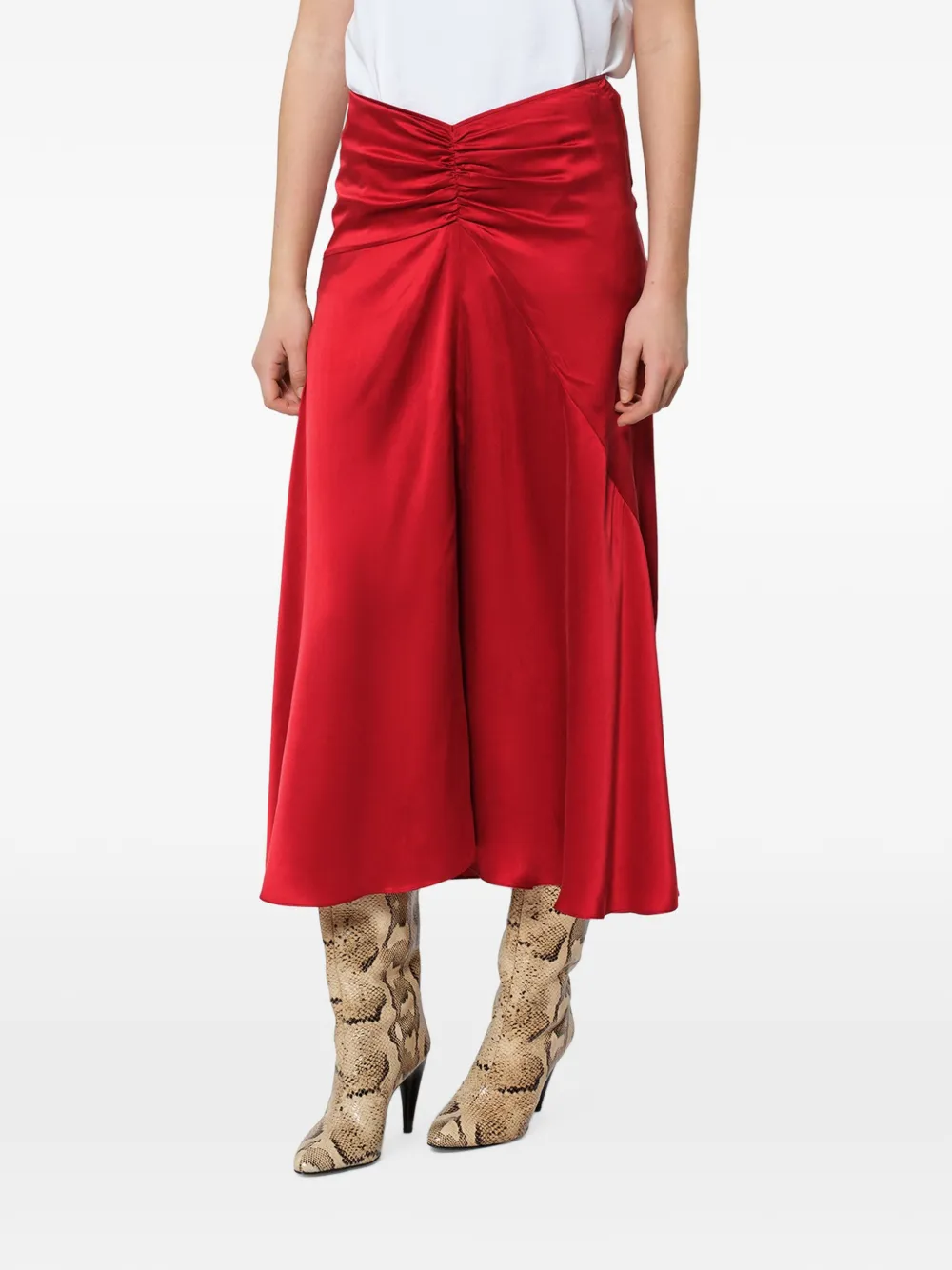 ISABEL MARANT Laren zijden rok Rood