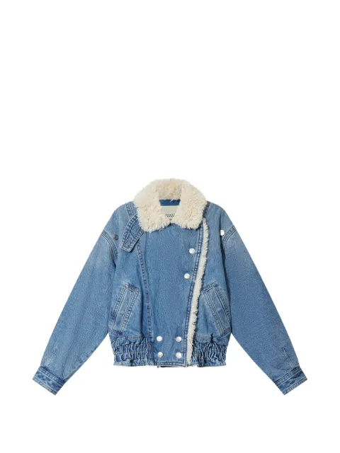 ISABEL MARANT Valineo denim jacket with curly faux-fur collar