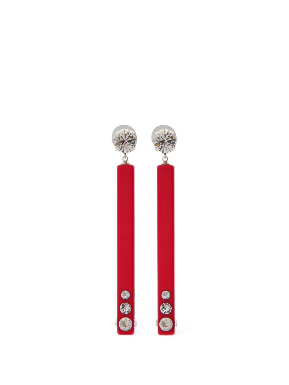 ISABEL MARANT Karlie crystal-embellished earrings - Rosso