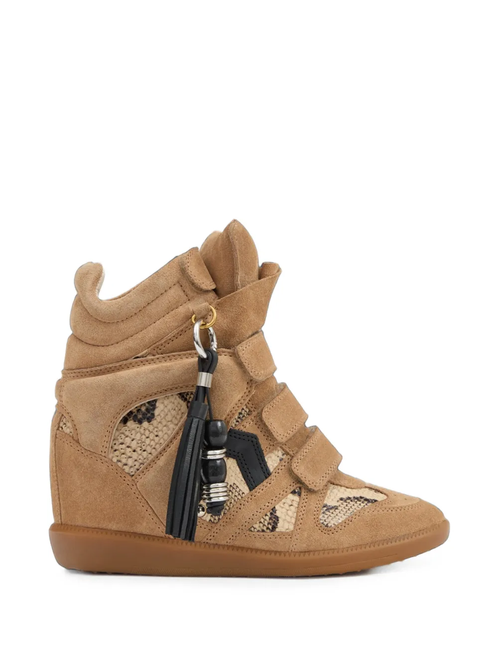 ISABEL MARANT Bekett ring python-leather wedge sneakers - Toni neutri