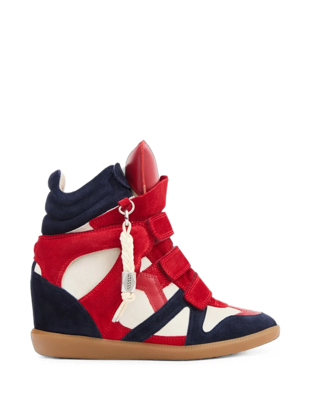 ISABEL MARANT Bekett Ring suede wedge sneakers - Rosso
