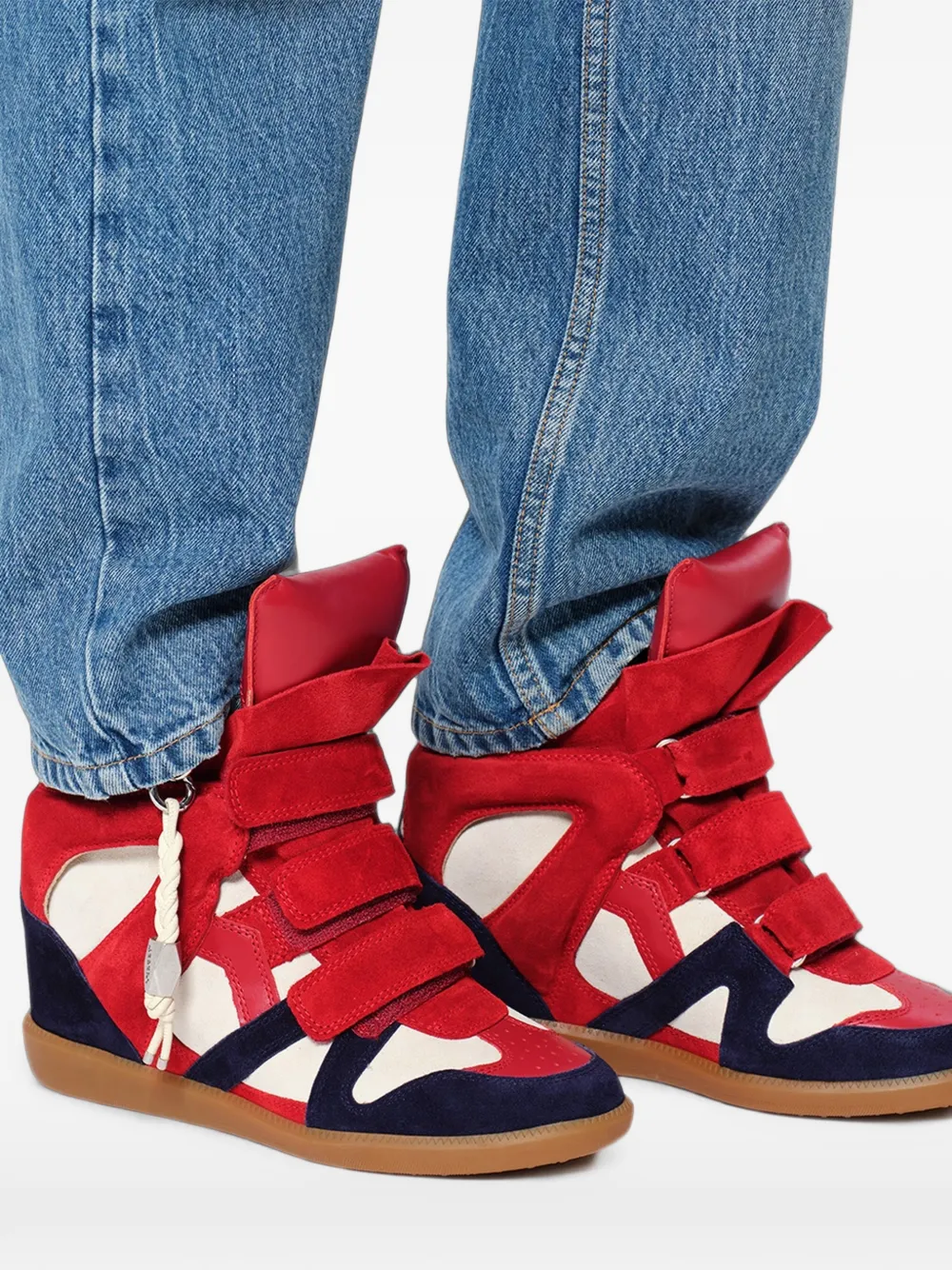 ISABEL MARANT Bekett Ring suede wedge sneakers Rood