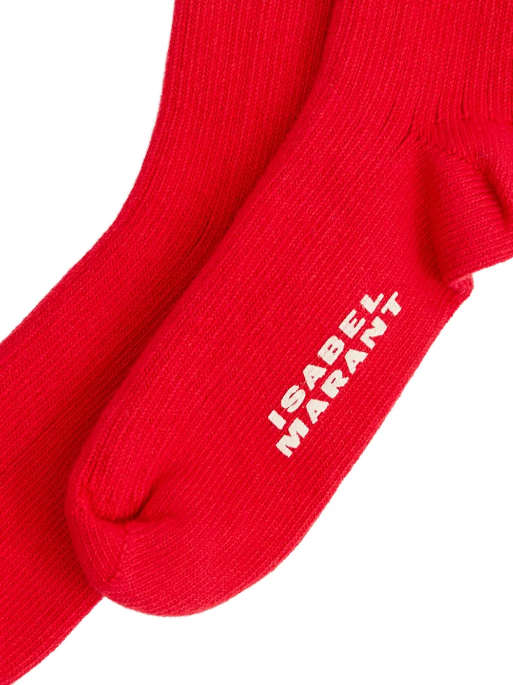 ISABEL MARANT Selveria ribgebreide sokken Rood