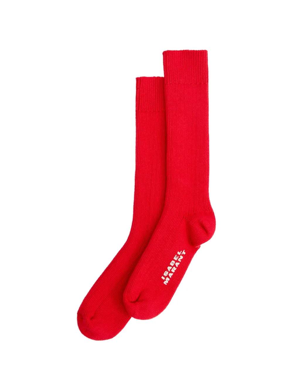 ISABEL MARANT Selveria ribbed-knit socks - Rosso