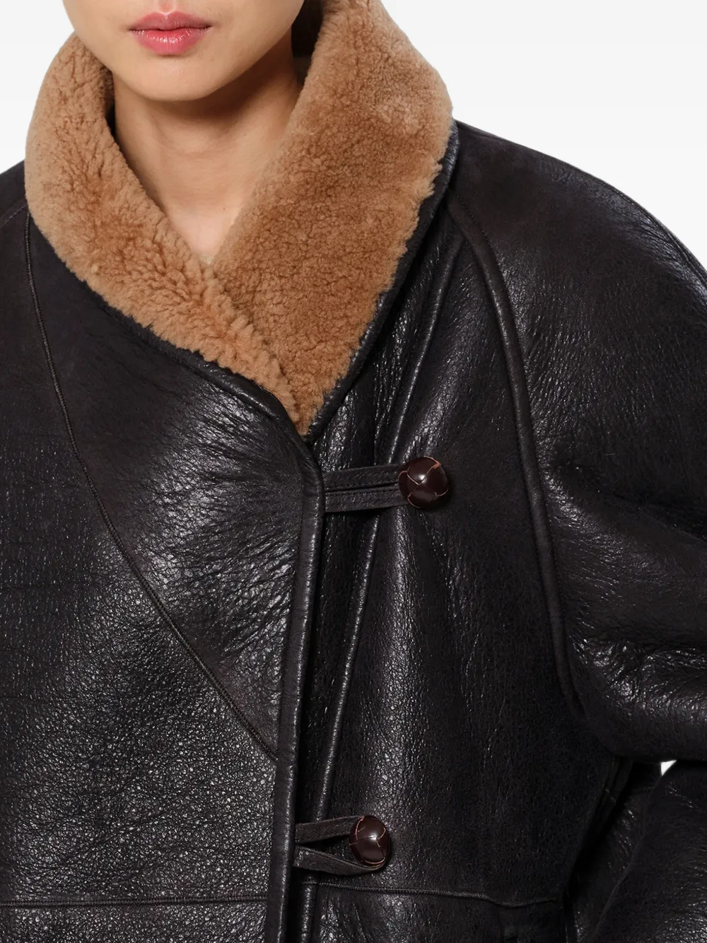 ISABEL MARANT Camber shearling coat Bruin