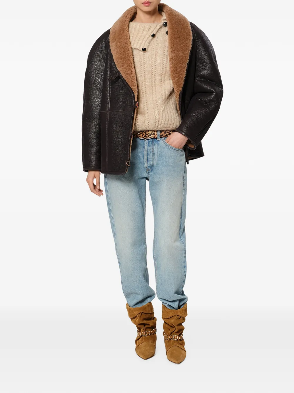 ISABEL MARANT Camber shearling coat Bruin
