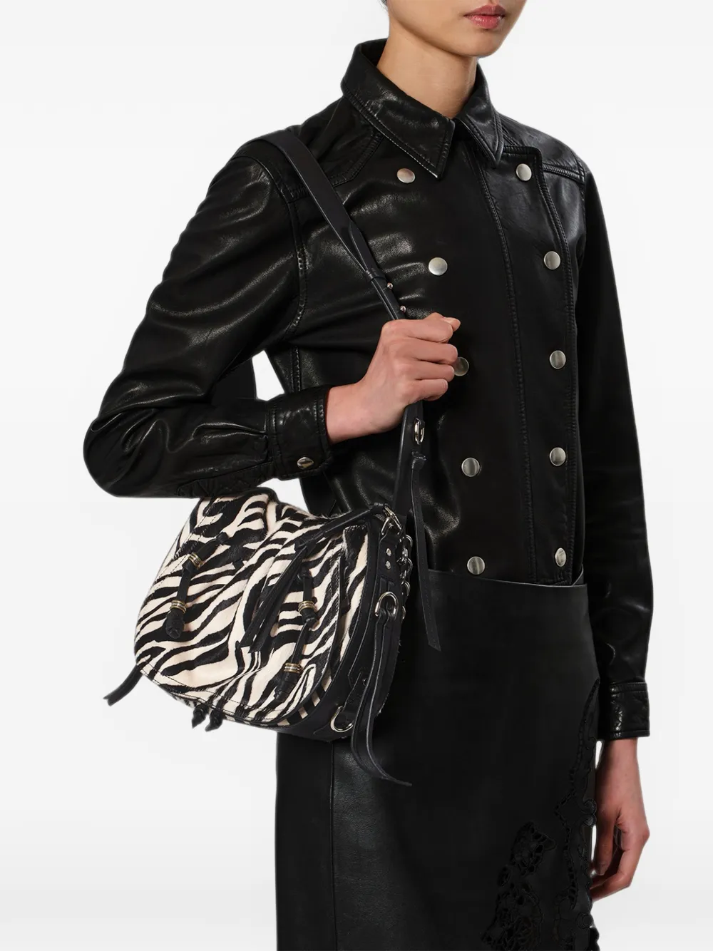 ISABEL MARANT Bolton tas van bewerkt leer Beige