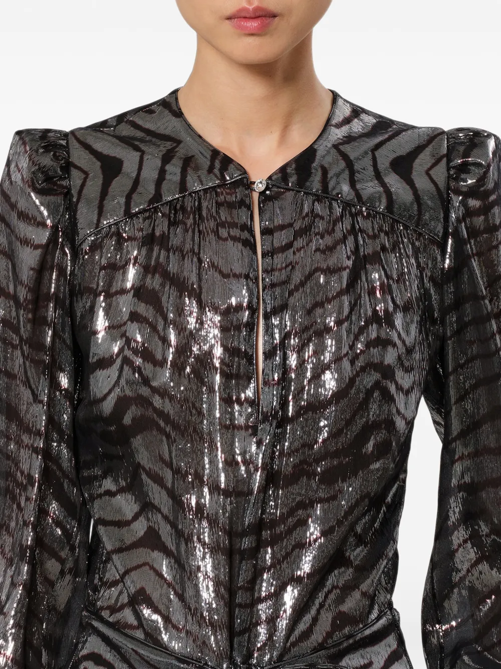 ISABEL MARANT Felby zijden jurk Zilver