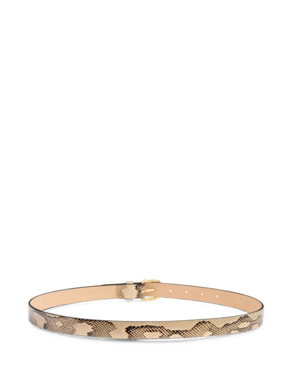 ISABEL MARANT Zap leren riem met python-effect Beige