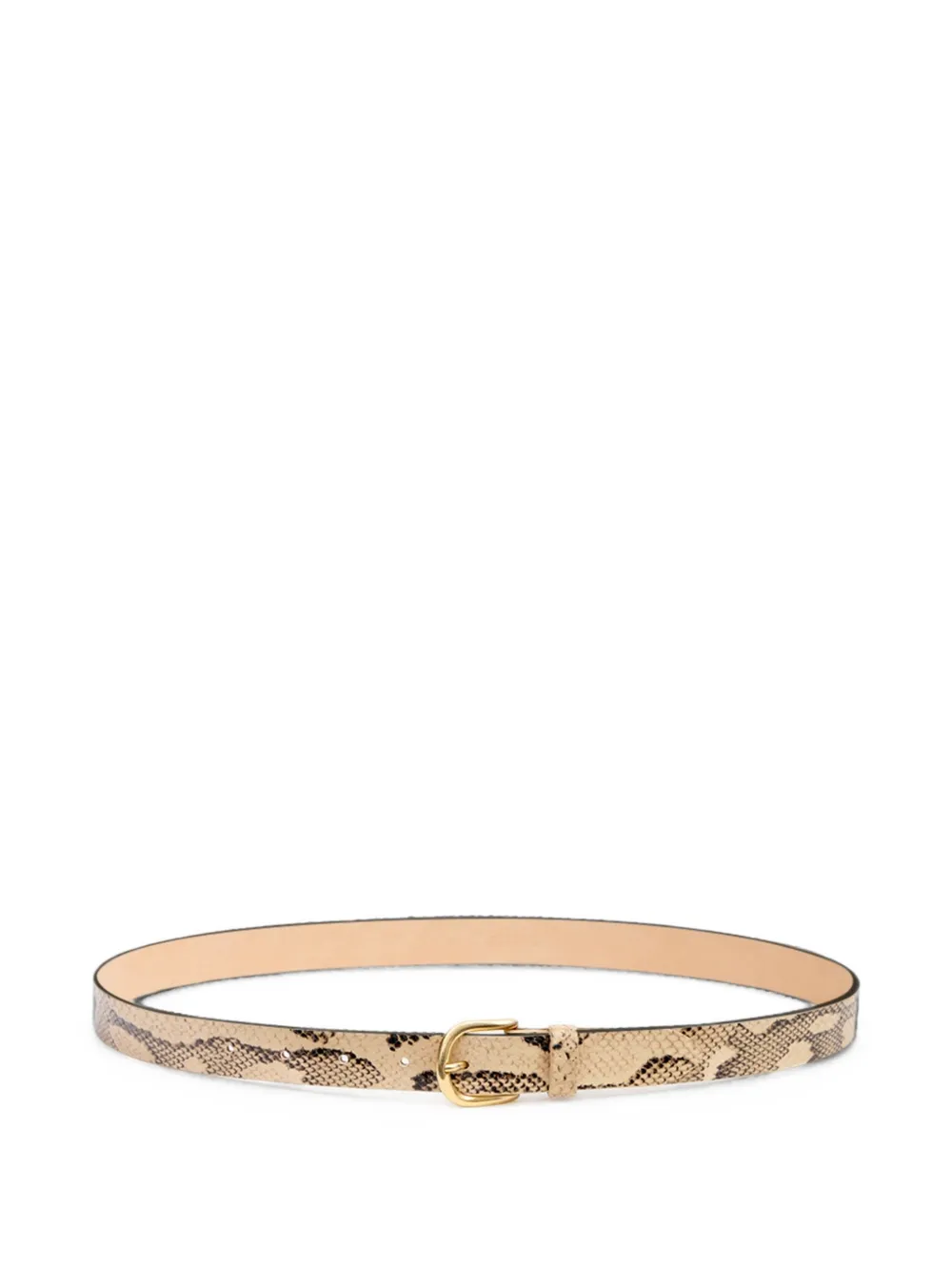 ISABEL MARANT Zap skinny python-effect leather belt - Toni neutri