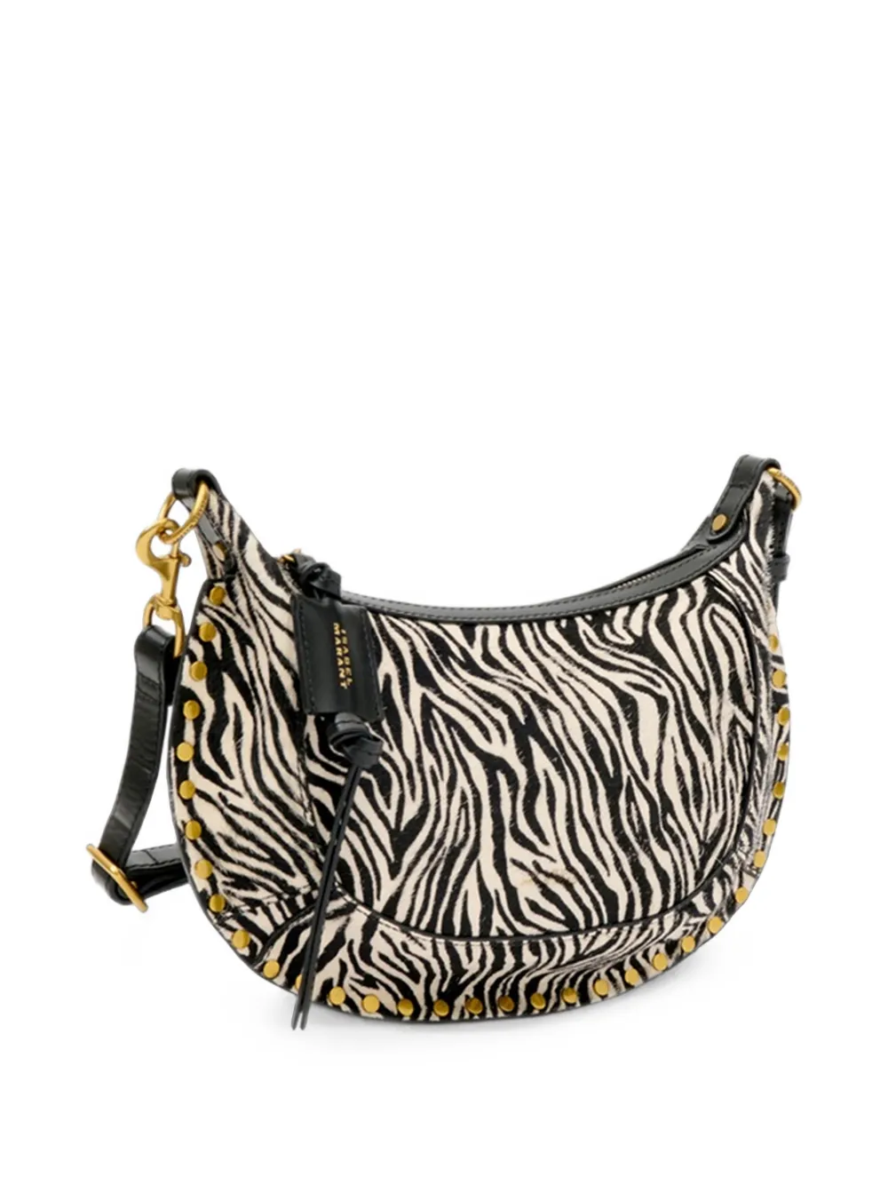 ISABEL MARANT Oskan Moon zebra-pattern shoulder bag Beige