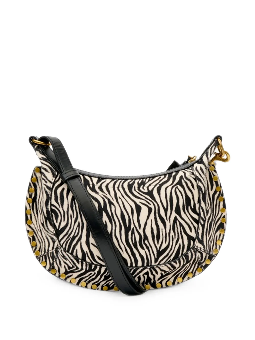 ISABEL MARANT Oskan Moon zebra-pattern shoulder bag Beige