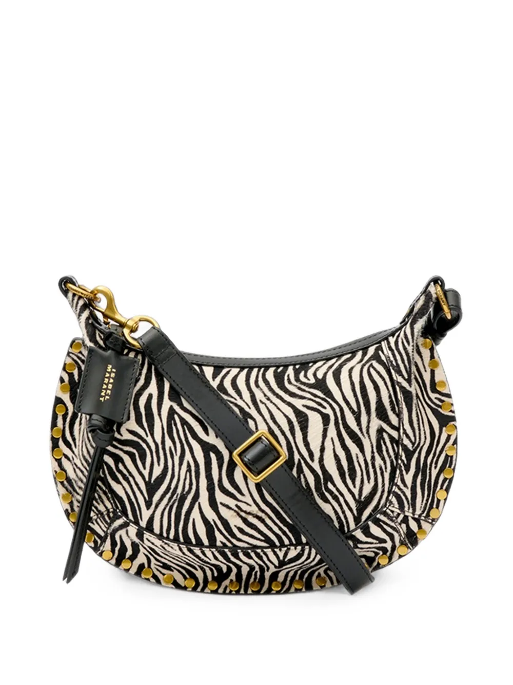 ISABEL MARANT Oskan Moon zebra-pattern shoulder bag Beige