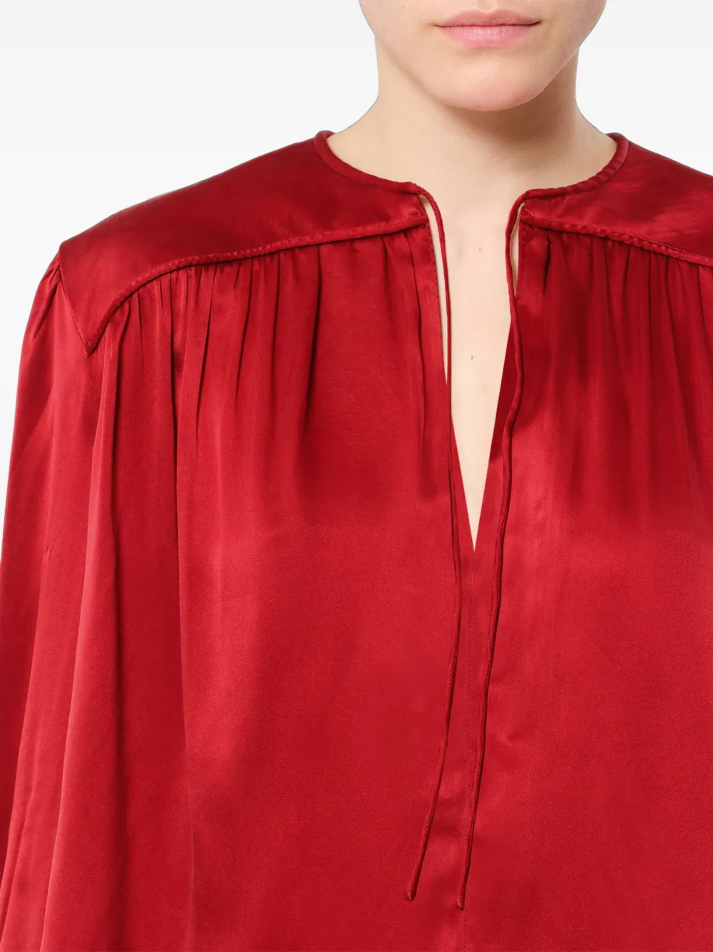 ISABEL MARANT Laraya satijnen blouse Rood