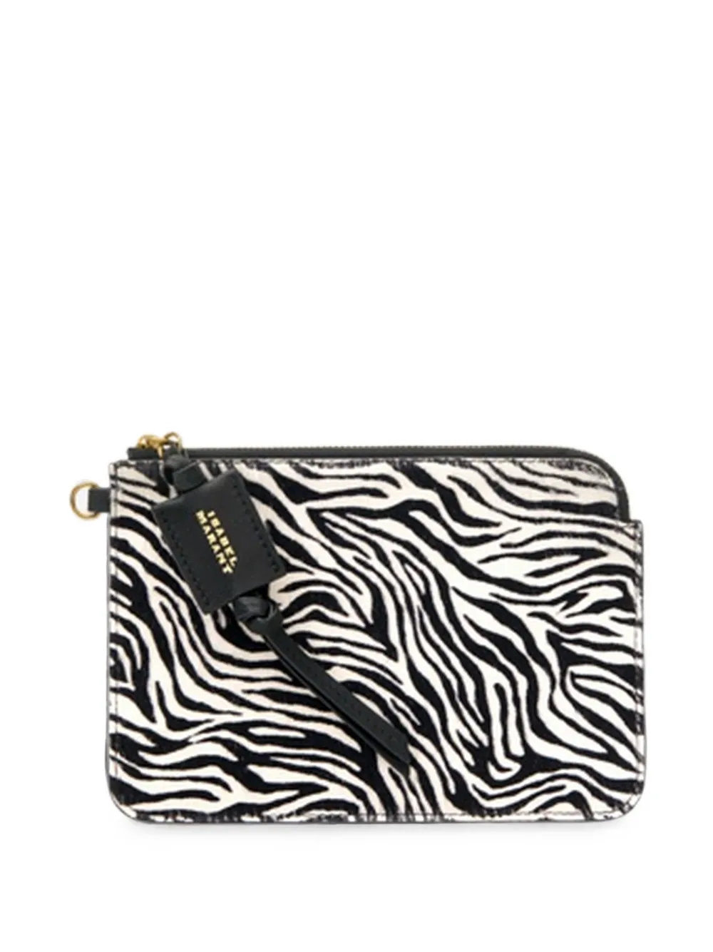 ISABEL MARANT zebra-pattern leather wallet - Bianco