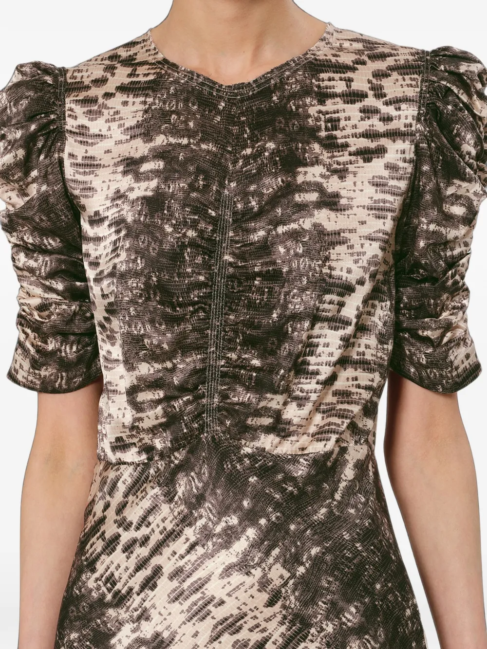 ISABEL MARANT Lemila zijden midi-jurk Beige