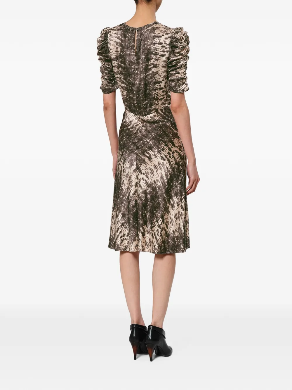 ISABEL MARANT Lemila zijden midi-jurk Beige