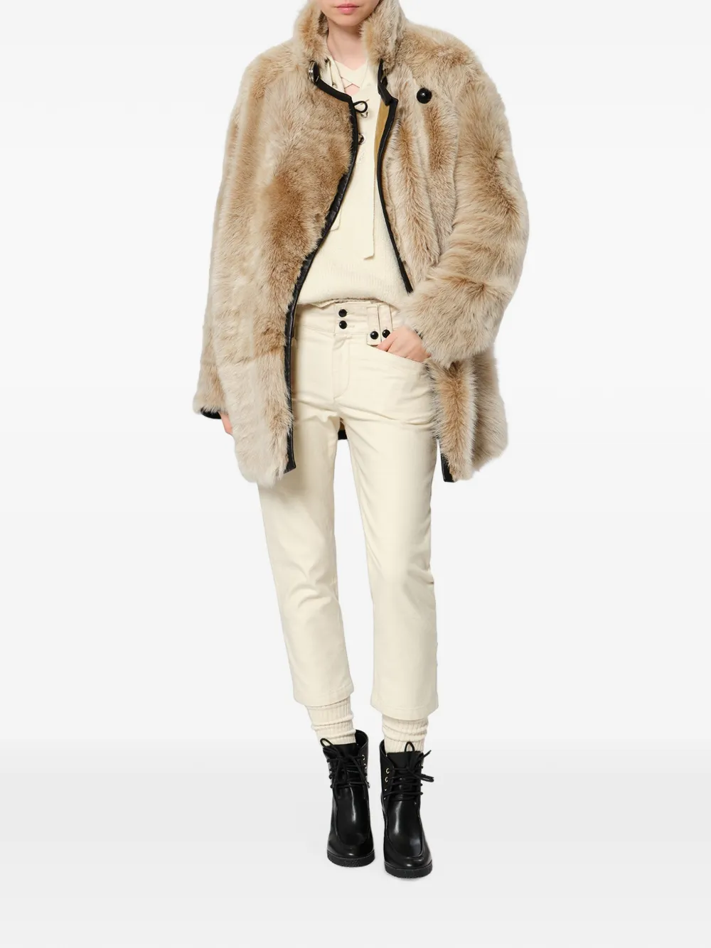 ISABEL MARANT Rema lammy jas Beige