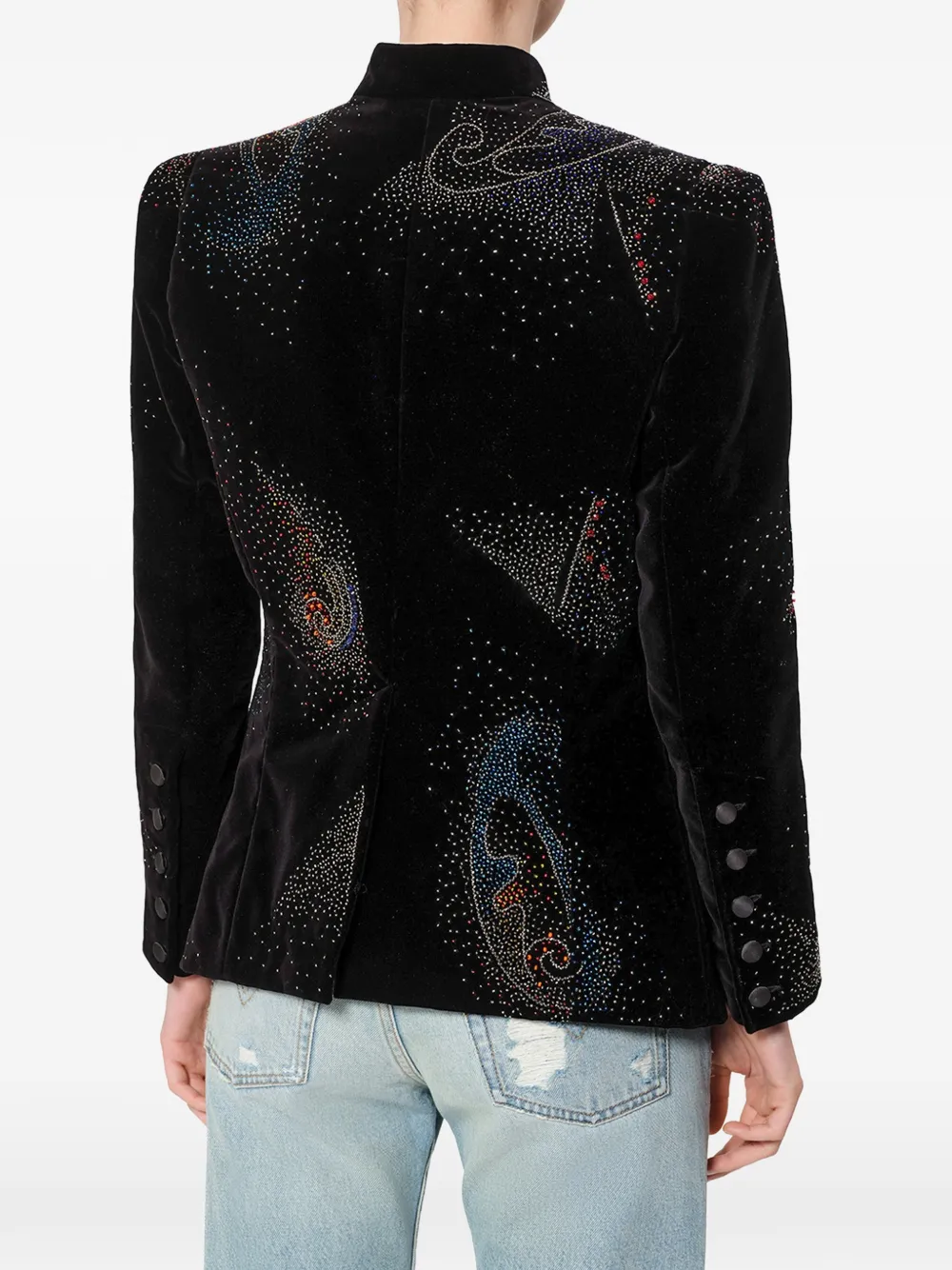 ISABEL MARANT Jaora blazer verfraaid met kralen en paisley-print Zwart