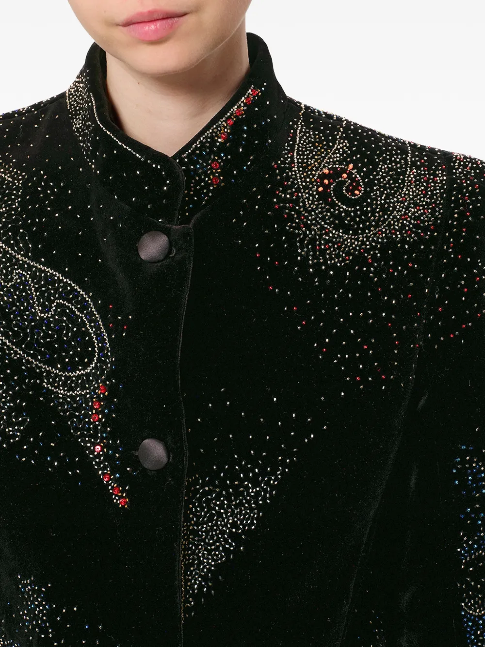 ISABEL MARANT Jaora blazer verfraaid met kralen en paisley-print Zwart