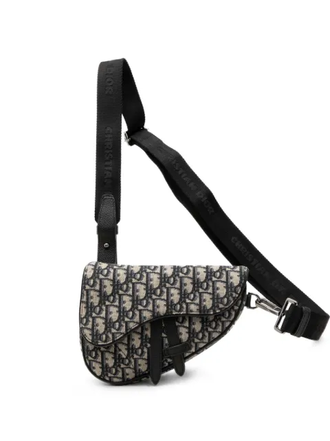 Christian Dior Pre-Owned 2020 Mini Oblique Canvas Saddle Belt Bag satchel