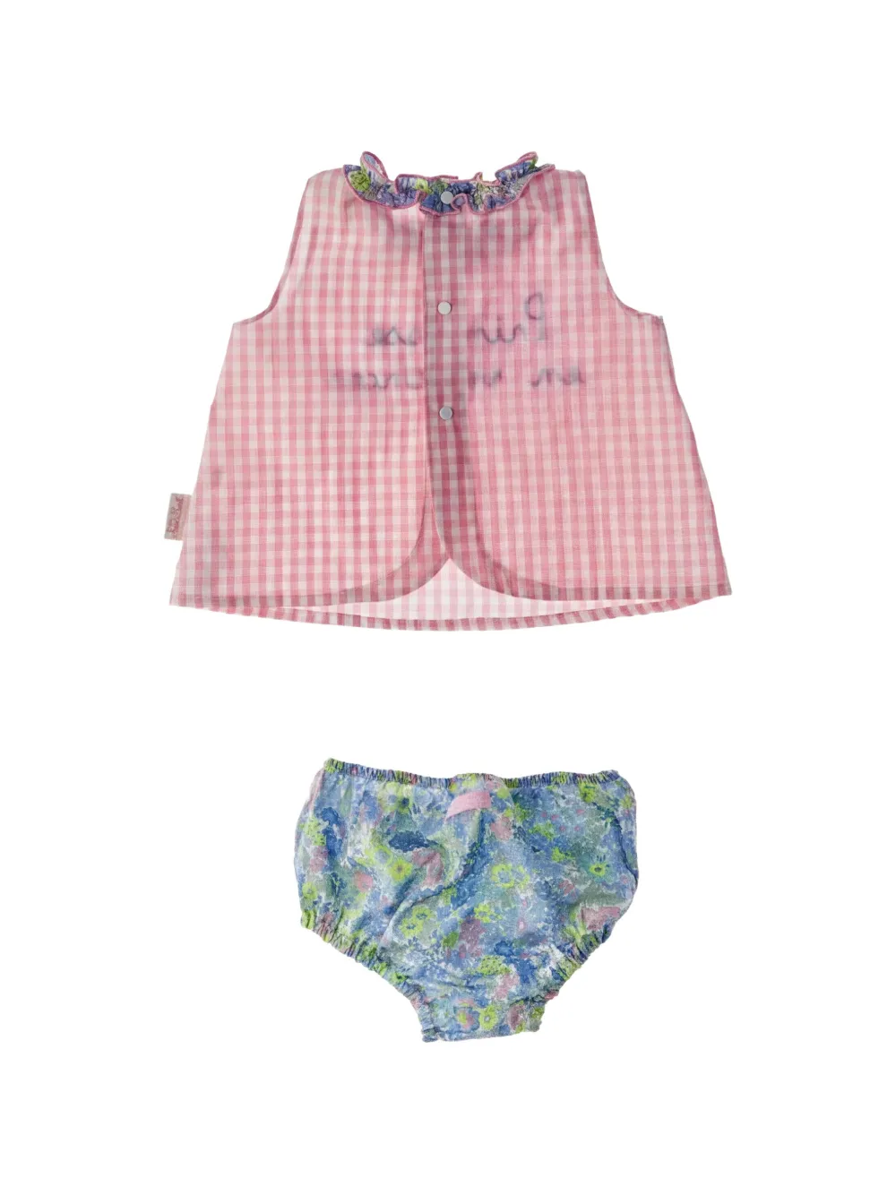 MC2 Saint Barth Kids Babypakje met gingham ruit en bloemenprint Roze