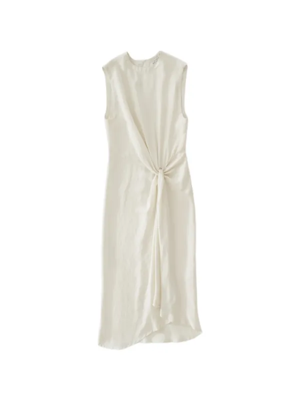 Studio Nicholson Delph Knotted Sleeveless Midi Dress in Neutrals