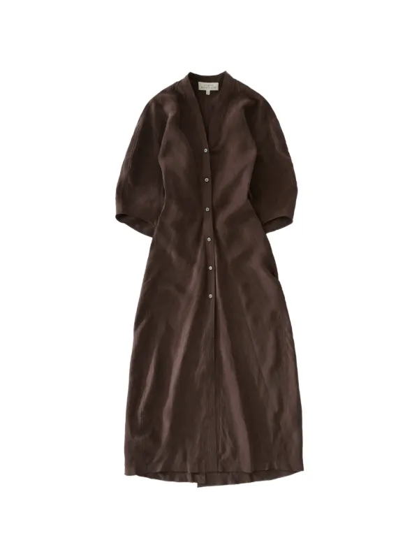 Studio Nicholson Midi Yosha Banana-curve Dress in Brown